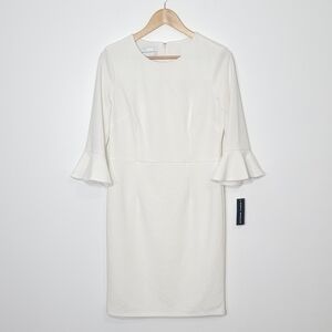 Donna Morgan NEW Ivory Bell Sleeves Zipper Back Business Cocktails Event Size 10